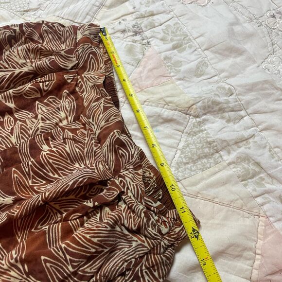 endeavor vintage y2k 100% rayon rust and cream wide leg pants size medium - Picture 2 of 6